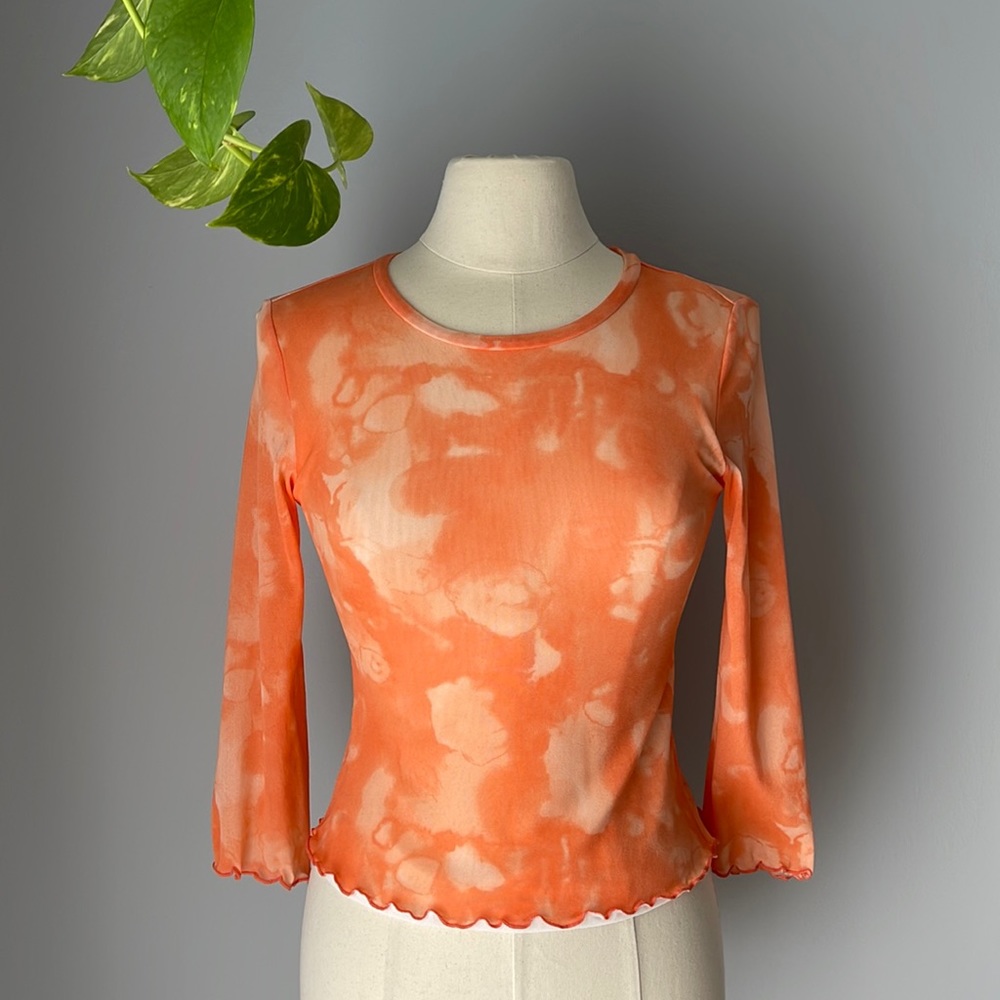 Global i.d. Fully lined girls orange tie dye top size XL (16)